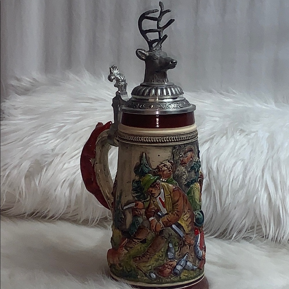 Vintage THEWALT Hangemalt Handpainted German Beer Stein Mug-Limited Edition